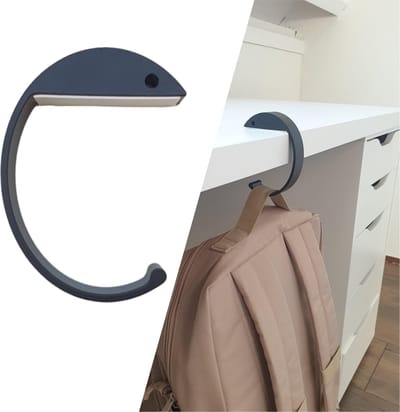 Organized-living Tassenhaak - bureau haak voor tas - metaal - zwart