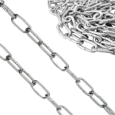 Dailygoods- Metalen Ketting 5 m Ø 3 mm - Roestvrij Staal - Corrosiebestendig - Hondenketting - Zwenketting - Hoogwaardig 304 Roestvrij Staal - Verbindingsketting