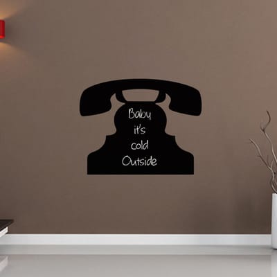 Schoolbordsticker - uitwisbare zelfklevende muurstickers - OUDE TELEFOON - 40x50cm