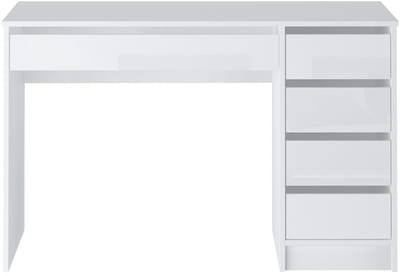 Vente-unique Bureau met 5 lades - Glanzend wit - JENEMI