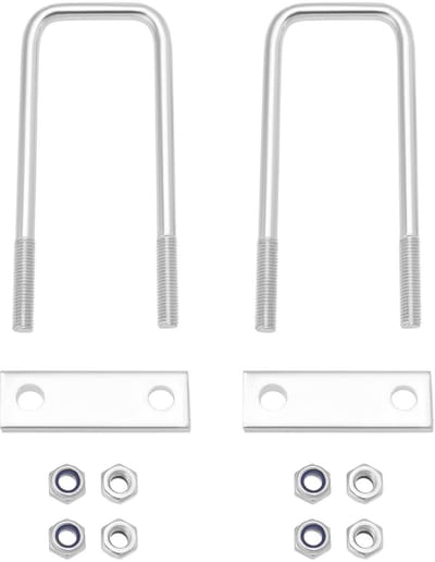 Dailygoods- U-bouten Set - Gegalvaniseerd Ijzer - M10 Moeren - 150 mm Lengte - 52 mm Breedte - 2 x U-bouten - 2 x Borden - Bevestigingsset