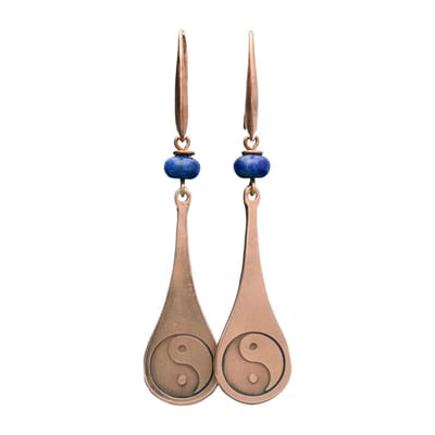 Bela Donaco - Oorbellen Minimalisme – Spiritual – Yin Yang – Lapis Lazuli – Koper