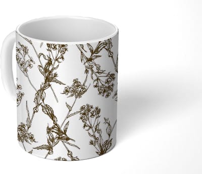 Mok - Koffiemok - Vintage - Planten - Bloemen - Patronen - Mokken - 350 ML - Beker - Koffiemokken - Theemok