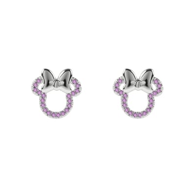 Disney - Minnie Mouse Pink Stone Set Stud Earrings