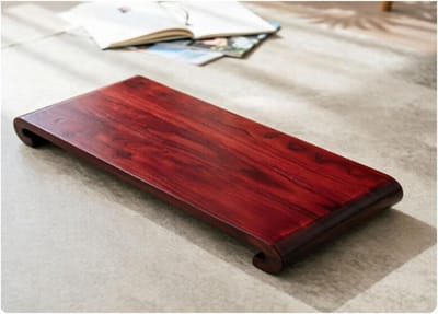Houten Opstapje - Voetsteun Bureau - Comfortabel Zitten - Antislip Onderkant - 60x30x9cm - Redwood