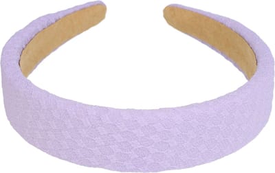Haarsoires Haarband Diadeem 3cm – Zacht Gevuld – Blokpatroon – Paars