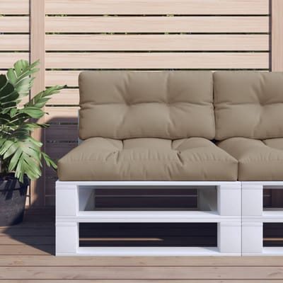 vidaXL - Palletkussens - 2 - st - stof - taupe