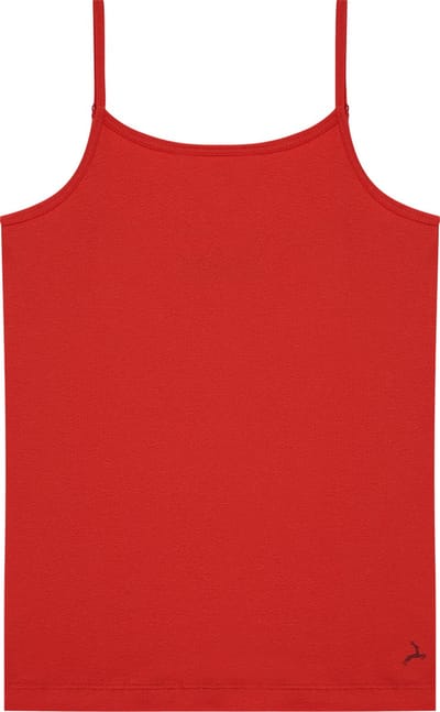 Ten Cate Basics organic cotton stretch spaghetti top rood voor Meisjes | Maat 98/104