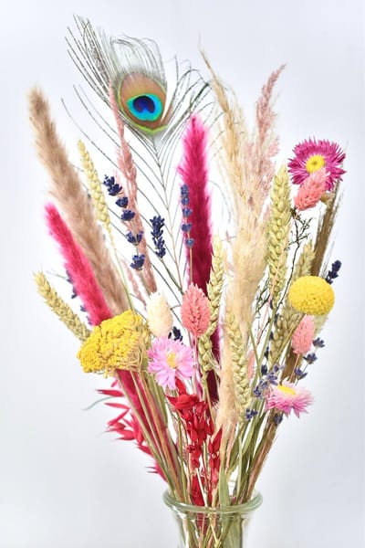 Droogbloemen - Happiness - Brievenbus DIY Boeket 30 cm - Natuurlijk Bloemen®