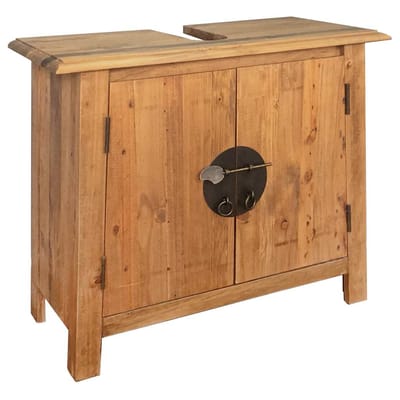 vidaXL - Wastafelkast - 70x32x63 - cm - massief - grenenhout