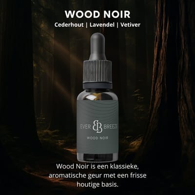 Ever-breeze Wood Noir - Auto Parfum - Elegante Houtgeur met Cederhout, Lavendel en Vetiver - Zware Geur - Langdurig Auto Parfum