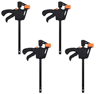 Dailygoods- Klemmen Set van 4 Stuks - F-klemmen - Aluminiumlegering/Kunststof - Snelwerkende Clip - Maximale Klemafstand 10 cm - Handgereedschap voor Houtbewerking - F-klem