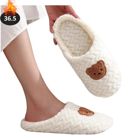 Livano Warme Pantoffels - Sloffen - Slippers - Dames - Heren - Pluche - Maat 36.5 - Wit