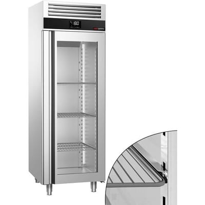 GGM Gastro Tiefkühlschrank Edelstahl PREMIUM - GN 2/1 - 700 Liter - mit 1 Glastür