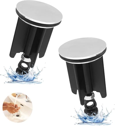 Wastafelstopper 40 mm - Duurzame roestvrijstalen afvoerstop voor keuken en badkamer - Universeel en in hoogte verstelbaar - Set van 2 stuks