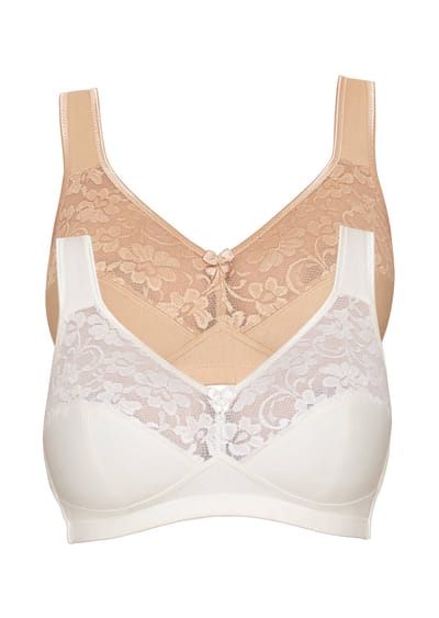 BH zonder beugels in een set van 2 - champagne / skin - Gr. 75 E van Goldner Fashion