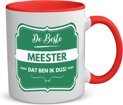 Akyol - de beste meester koffiemok - theemok - rood - Meester - beste meester - school - verjaardagscadeau - afscheidscadeau - 350 ML inhoud
