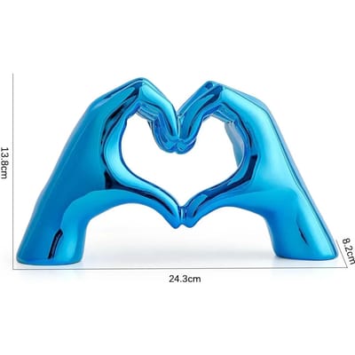 Individualistische Huisdecoratie Liefdesgebaar Beeldje Hart Hand Beeldje & Figuur Scandinavisch Ornament Kamerdecoratie Huwelijksgeschenk blue