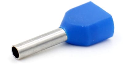 Dailygoods - Twin Cord End Terminals - Crimpconnectoren - Koper - Blauw - 1000 Stuks - Geschikt voor 20 x 2