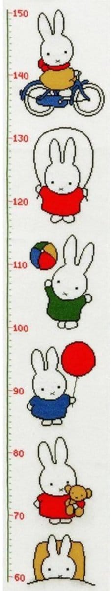 Pako Borduurpakket met telpatroon - Nijntje groeimeter Dick Bruna - 222.651 - voorgesorteerd garen - Aida - 18 x 90 cm - DIY kit