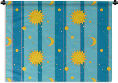 Wandkleed - Wanddoek - Zon - Maan - Design - 120x90 cm - Wandtapijt