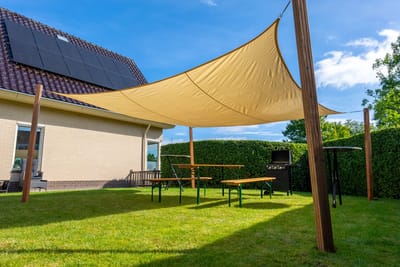 Wovar Schaduwdoek Waterdicht Vierkant 500 x 500 cm | 160gr/m2 | Beige | Per Stuk | Premium Schaduwdoeken | Schaduwdoek Vierkant