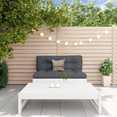 Houten Tuinbank Set - Loungeset Patio - Buiten Ontspannen - Massief Grenenhout - 120 x 84 cm - Wit