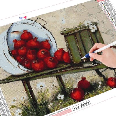 Diamant schilderij volledige ronde fruit hobby's en ambachten diamant borduurwerk strass foto decor 20X30CM gray