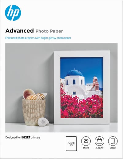 HP Q8696A Fotopapier - 13x18cm / 250g/m / 25 vellen