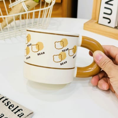 Hoge Waarde Beer Cartoon Stijl Schattige Keramische Mok Hittebestendig Cadeaubox Mok Souvenir Cadeauset Duurzaam 400ML