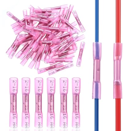 160 Stuks Warmtekrimpverbindingen Set, Waterdichte Isolatie Connectoren voor 22-16 AWG Kabels, Geschikt voor 0.5-1.5 mm² Cables, Perfect voor Elektrische Verbindingen en Reparaties