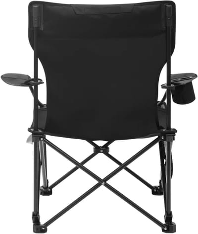 Campingstoel met Hoofdsteun & Bekerhouder - Opvouwbare Lichtgewicht Vouwstoel met Opbergtas - Voor Wandelen, Strand & Picknick - Zwart