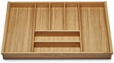 EIK Besteklade voor 80 mm lade bijv. Nobilia vanaf 2013 (473 x 697 mm) Houten lade-indeling met 7 vakken ORGA-BOX III