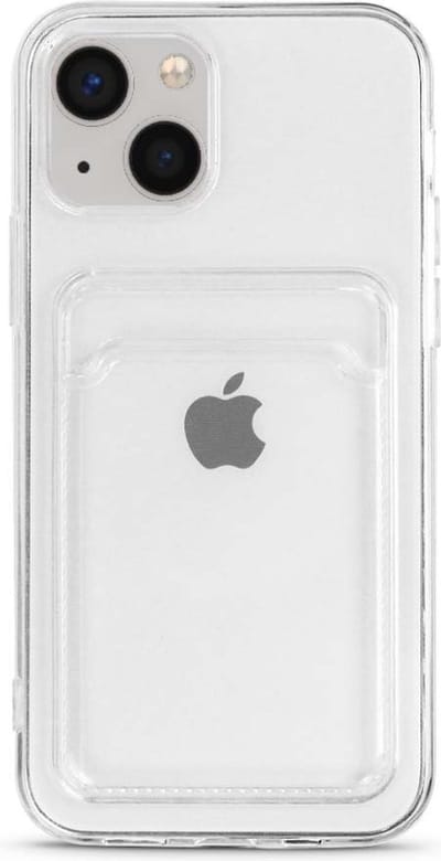 Telefoonhoesje geschikt voor iPhone 13 met pashouder - TPU hoesje geschikt voor iPhone 13 - Wit