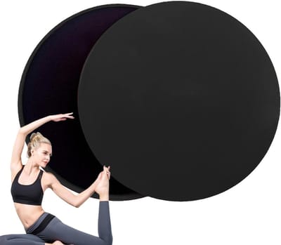 Core Sliders - Glijplaten Fitness - Kernspieren Versterken - Tweezijdige Glijding - Diameter 17cm - Zwart