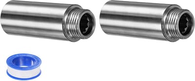 Verlengarm voor Douchekop van RVS, G1/2 Verlengstuk met PTFE Draadafdichting, 70mm, Set van 2, Ideaal voor Douche en Kraan Installatie