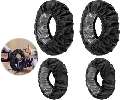 Allecto Plus - Set van 4 stuks wielhoezen voor kinderwagen en rolstoel - Beschermende bandenhoes voor baby's en kinderen - Stofdichte accessoires