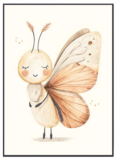 No Filter - Poster meisjeskamer – Vlinder illustratie – Meisjeskamer decoratie – 30x40 cm (A3 formaat)