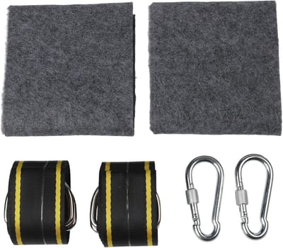 Schommelbanden Set - Hangmat Ophanging - Buiten Ontspannen - Inclusief Beschermers - 150 cm Lengte - Zwart met Rand
