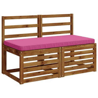 vidaXL - 1-delig - Bankkussen - VUGHT - 100% - Polyester - Roze - 120 - x - 50 - x - 5 - cm