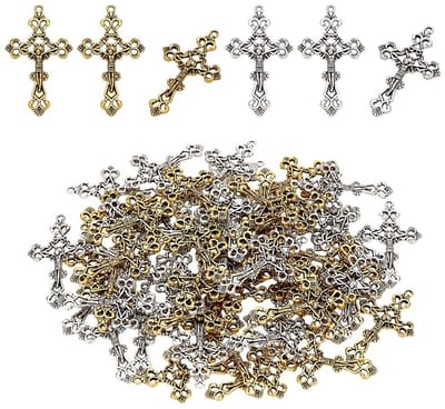 BRENZOOS- Kruishanger Set - 60 Stuks Antieke Kruishangers - Legering - Sieraden Maken - Doe-Het-Zelf Projecten - 43 mm Afmetingen