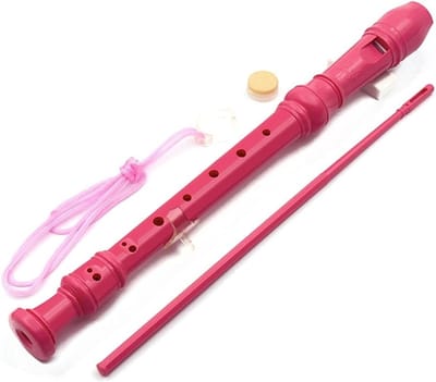 Musical Instrument Recorder voor Beginners in Roze, Inclusief Schoonmaakstaaf, Opbergtas en Duimsteun