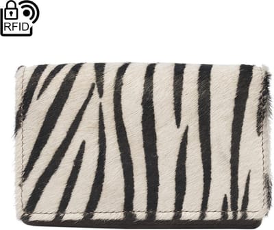 Leren Dames Portemonnee Klein Anti-Skim Met Dierenpint – Kleine Dames Portemonnee Lichtbruin Leer