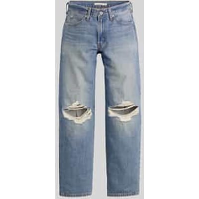 loose fit jeans van pure katoen in destroyed-look