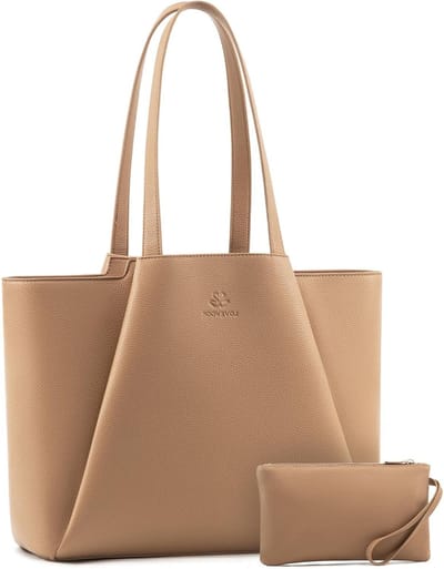 Dames Schoudertas voor 15.6 Inch Laptop - Waterdichte Leren Shopper en Totebag, Ideaal als Werk- of Studietas voor Kantoor, College en Dagelijks Gebruik