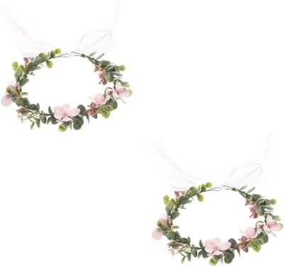 Bloemen Hoofdband - Bruiloft Kroon - Feestelijke Aankleding - Lichtgewicht Ontwerp - 49 x 3 cm - Wit