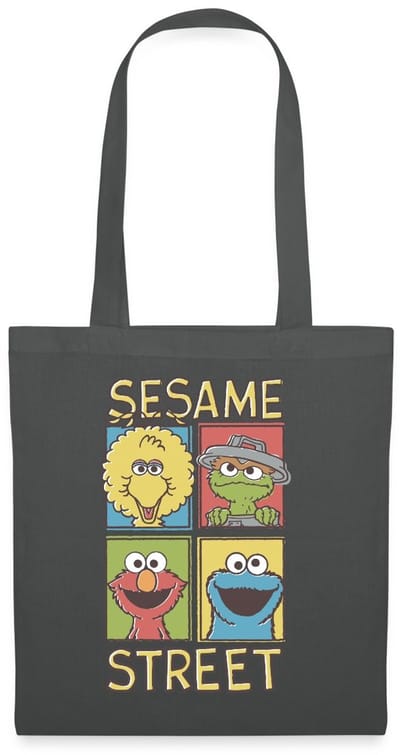Sesamstraat Bibo Oscar Elmo Koekiemonster Tas Van Stof Schoudertas