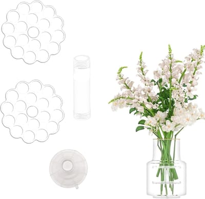 Spiraalvormige Ikebana-stengelhouder, Spiraalvormige handgreephouder voor vazen Ikebana-handgreephouder boeket-bloemhouder DIY-boeketsteelhouder voor doe-het-zelf bloemstukhouder (transparant, 15 mm) - Cyslmuk