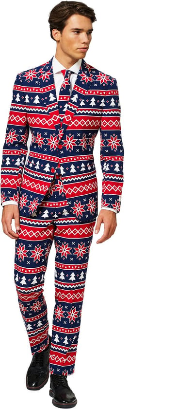 OppoSuits Nordic Noel - Mannen Kostuum Kerst - Fout Kerstpak - Gekleurd - Kerst - Maat 46