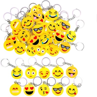 Gelukspoppetjes - Emoticon Sleutelhanger - Silicone - Set van 50 - Diverse Emoji Ontwerpen - Voor Kinderen en Volwassenen